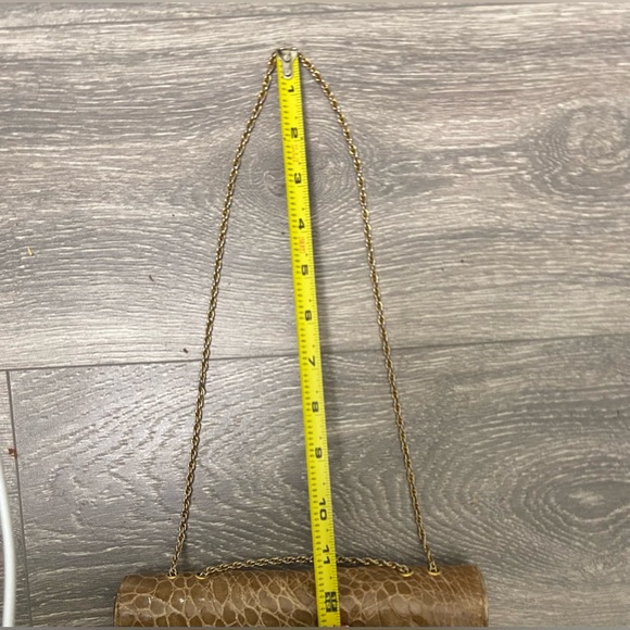 Vintage 70’s Saks Croc Embossed Patent Leather Shoulder Bag Evening Clutch - Picture 15 of 15